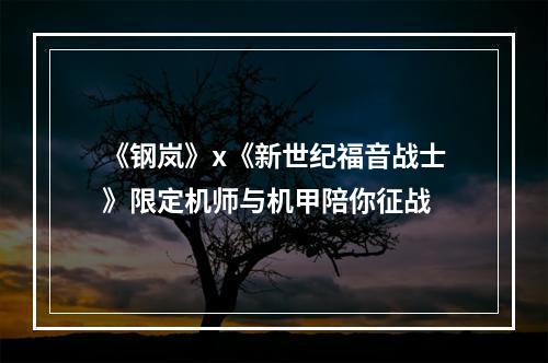 《钢岚》x《新世纪福音战士》限定机师与机甲陪你征战