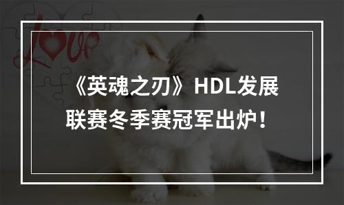 《英魂之刃》HDL发展联赛冬季赛冠军出炉！