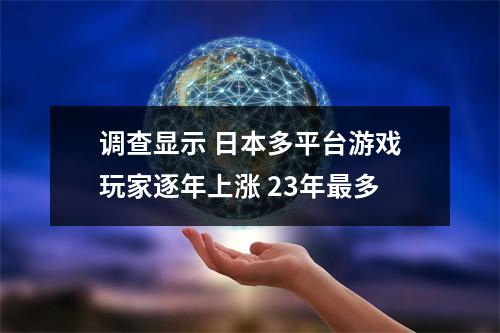 调查显示 日本多平台游戏玩家逐年上涨 23年最多