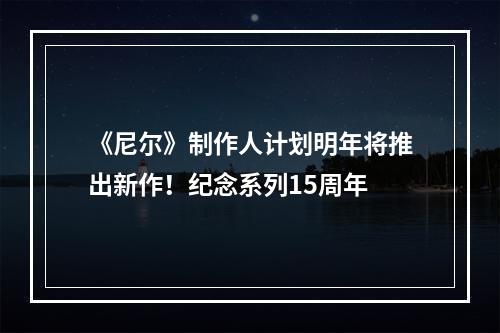 《尼尔》制作人计划明年将推出新作！纪念系列15周年