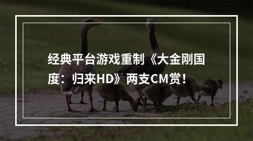 经典平台游戏重制《大金刚国度：归来HD》两支CM赏！