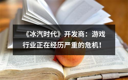 《冰汽时代》开发商：游戏行业正在经历严重的危机！