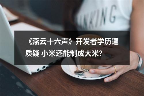 《燕云十六声》开发者学历遭质疑 小米还能制成大米？