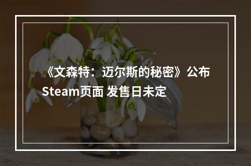 《文森特：迈尔斯的秘密》公布Steam页面 发售日未定