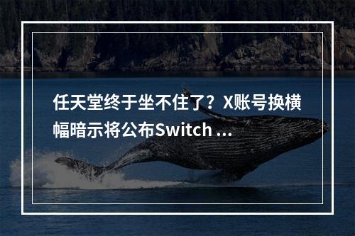 任天堂终于坐不住了？X账号换横幅暗示将公布Switch 2