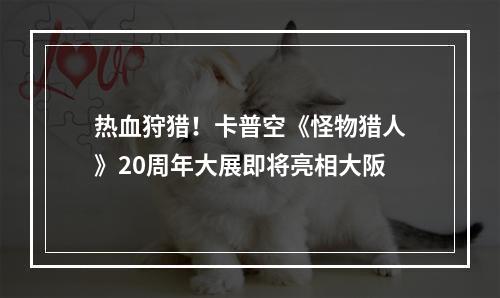 热血狩猎！卡普空《怪物猎人》20周年大展即将亮相大阪