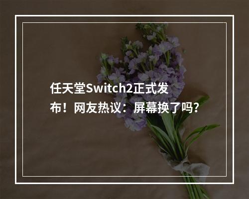 任天堂Switch2正式发布！网友热议：屏幕换了吗？