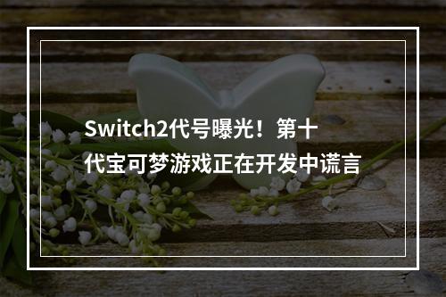 Switch2代号曝光！第十代宝可梦游戏正在开发中谎言