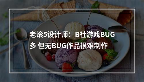 老滚5设计师：B社游戏BUG多 但无BUG作品很难制作