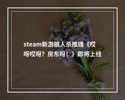 steam新游狼人杀推理《哎呀哎呀？房东呀！》即将上线