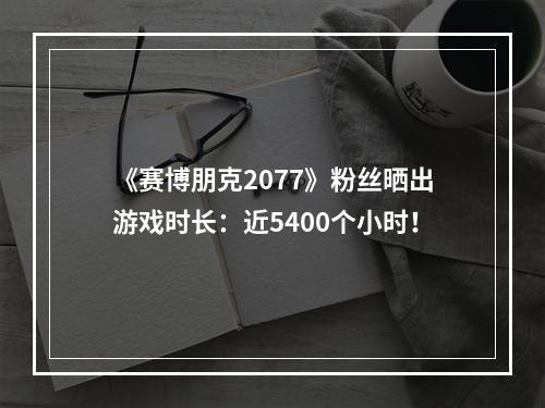 《赛博朋克2077》粉丝晒出游戏时长：近5400个小时！