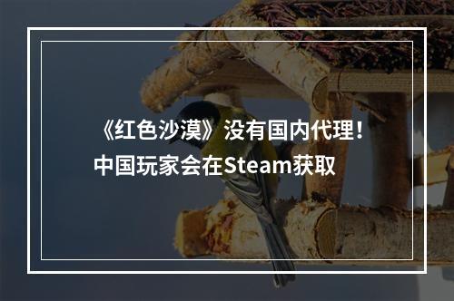 《红色沙漠》没有国内代理！中国玩家会在Steam获取