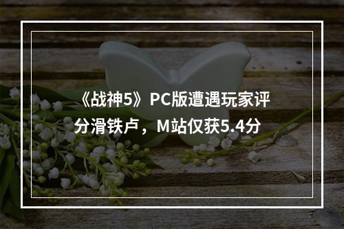 《战神5》PC版遭遇玩家评分滑铁卢，M站仅获5.4分