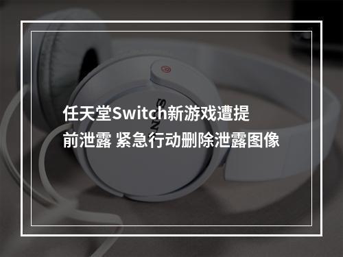 任天堂Switch新游戏遭提前泄露 紧急行动删除泄露图像