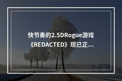 快节奏的2.5DRogue游戏《REDACTED》现已正式推出！