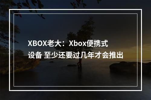 XBOX老大：Xbox便携式设备 至少还要过几年才会推出