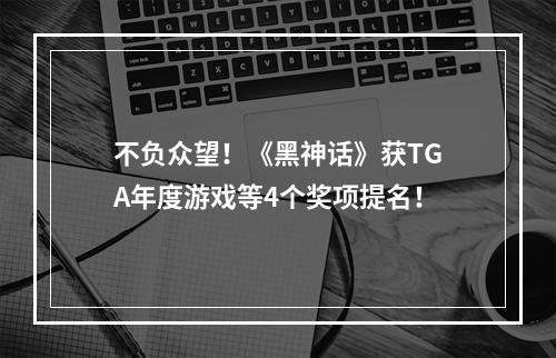 不负众望！《黑神话》获TGA年度游戏等4个奖项提名！