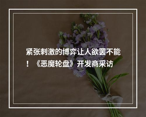 紧张刺激的博弈让人欲罢不能！《恶魔轮盘》开发商采访