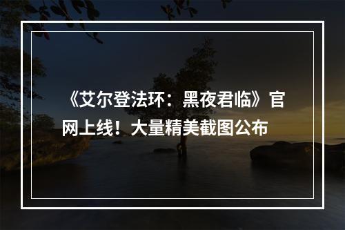 《艾尔登法环：黑夜君临》官网上线！大量精美截图公布