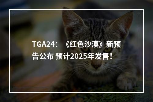 TGA24：《红色沙漠》新预告公布 预计2025年发售！