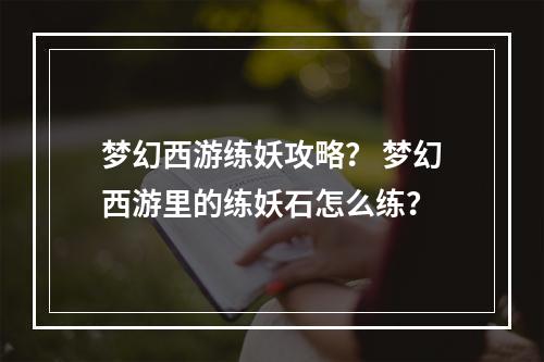 梦幻西游练妖攻略？ 梦幻西游里的练妖石怎么练？