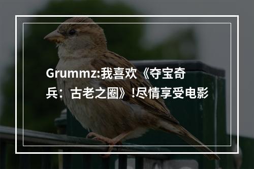 Grummz:我喜欢《夺宝奇兵：古老之圈》!尽情享受电影