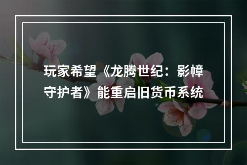 玩家希望《龙腾世纪：影幛守护者》能重启旧货币系统