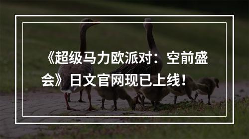 《超级马力欧派对：空前盛会》日文官网现已上线！