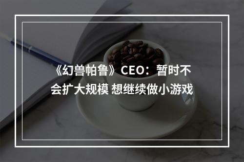 《幻兽帕鲁》CEO：暂时不会扩大规模 想继续做小游戏