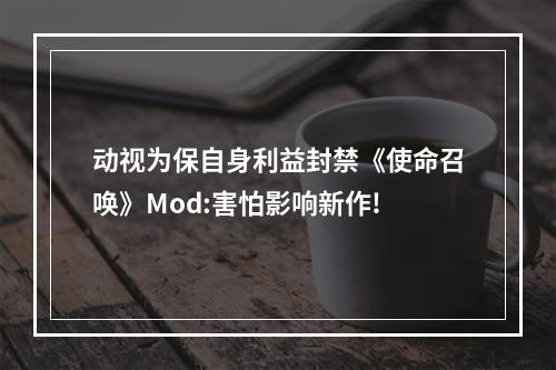 动视为保自身利益封禁《使命召唤》Mod:害怕影响新作!