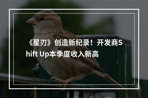 《星刃》创造新纪录！开发商Shift Up本季度收入新高