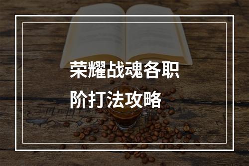 荣耀战魂各职阶打法攻略