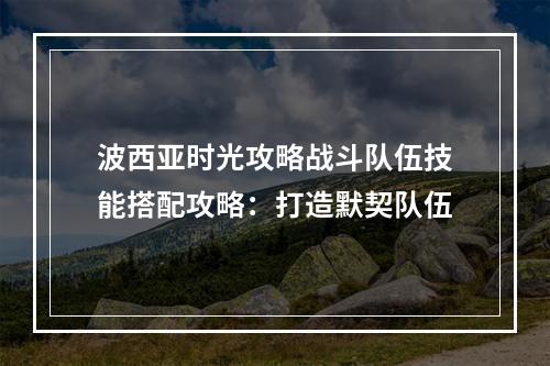 波西亚时光攻略战斗队伍技能搭配攻略：打造默契队伍