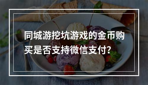 同城游挖坑游戏的金币购买是否支持微信支付？