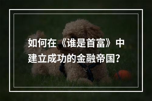 如何在《谁是首富》中建立成功的金融帝国？