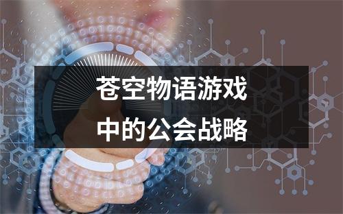 苍空物语游戏中的公会战略