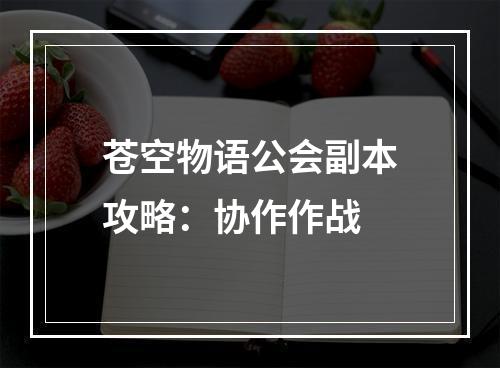 苍空物语公会副本攻略：协作作战