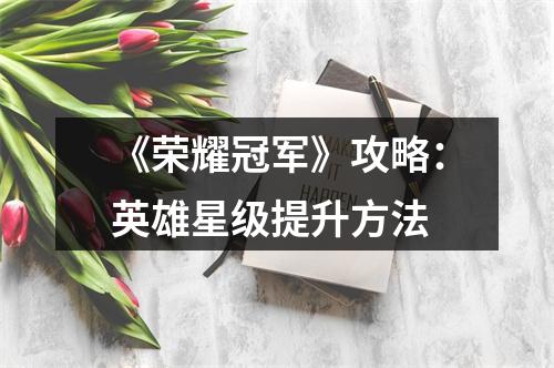 《荣耀冠军》攻略：英雄星级提升方法