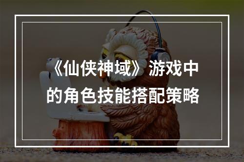 《仙侠神域》游戏中的角色技能搭配策略