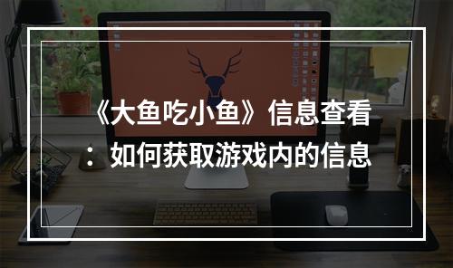 《大鱼吃小鱼》信息查看：如何获取游戏内的信息