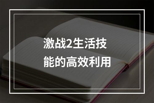 激战2生活技能的高效利用