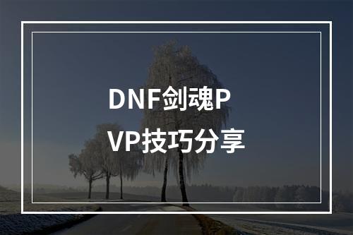 DNF剑魂PVP技巧分享