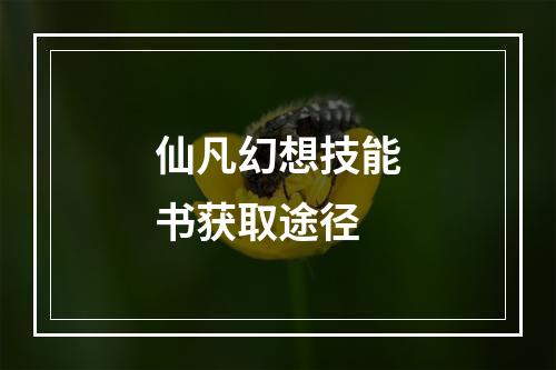 仙凡幻想技能书获取途径