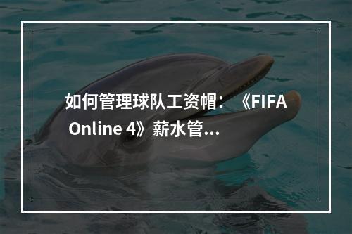 如何管理球队工资帽：《FIFA Online 4》薪水管理攻略