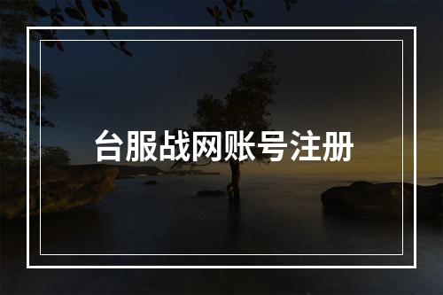 台服战网账号注册