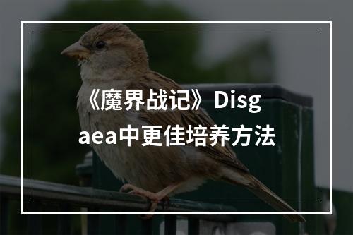 《魔界战记》Disgaea中更佳培养方法