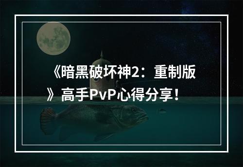 《暗黑破坏神2：重制版》高手PvP心得分享！