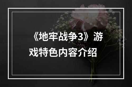 《地牢战争3》游戏特色内容介绍