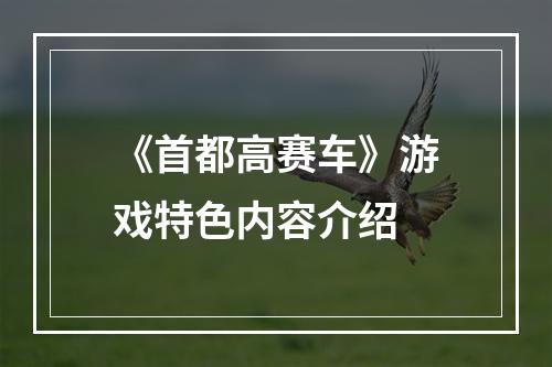 《首都高赛车》游戏特色内容介绍