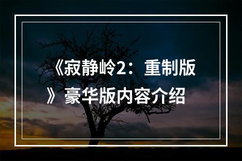 《寂静岭2：重制版》豪华版内容介绍